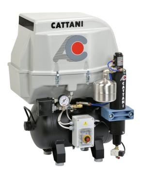 Cattani 1-Zylinder-Kompressor 30L Tank mit Schallschutzhaube